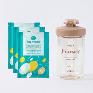 【Oolab 良杯製所】蛋白搖搖杯500ml+樂維根蛋白粉同口味3包入 能量補充組(防漏/大豆蛋白粉/攪拌球)